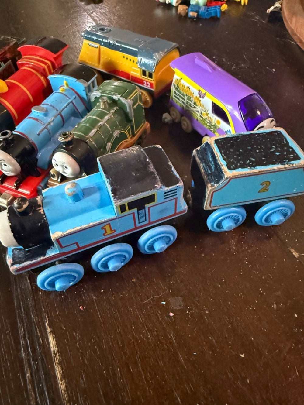 Thomas & Friends Blue Wooden Thomas Engine with Light Blue Tender
